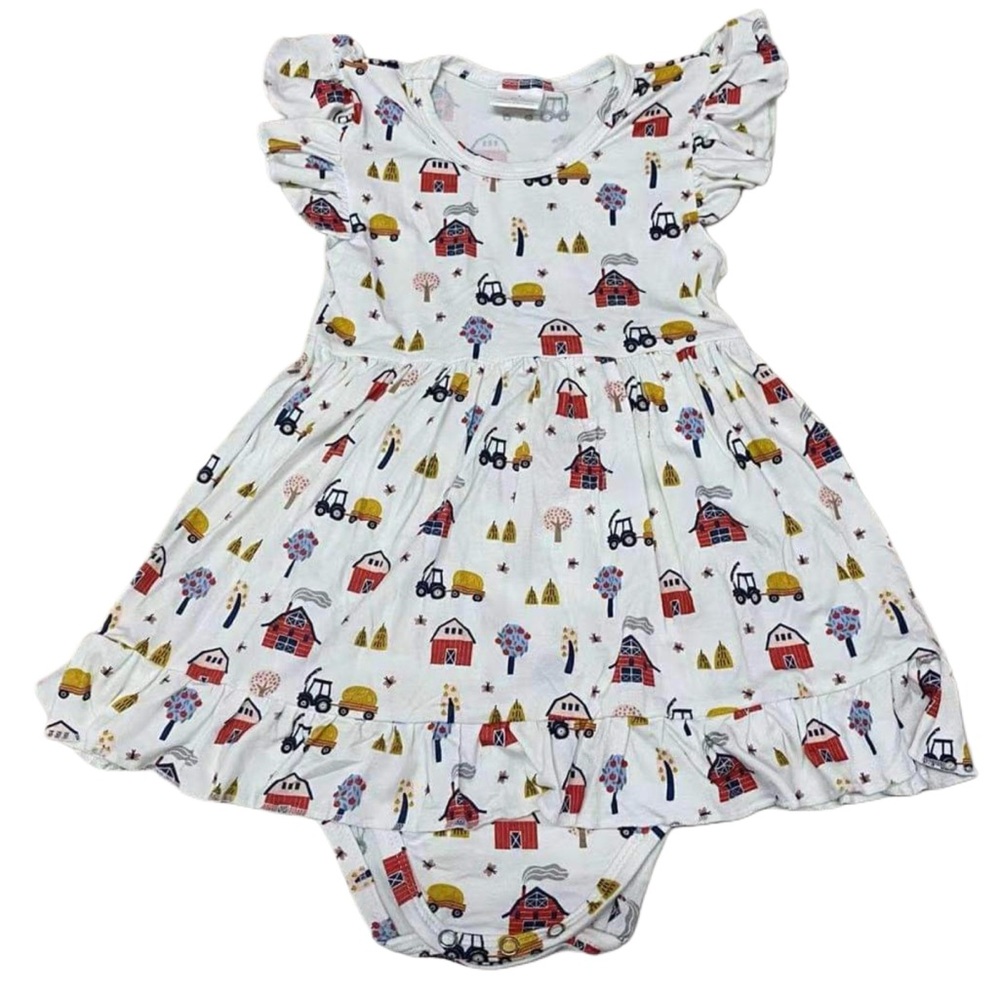 Farm Friends Bamboo Twirl Dress / Skirted Bodysuit